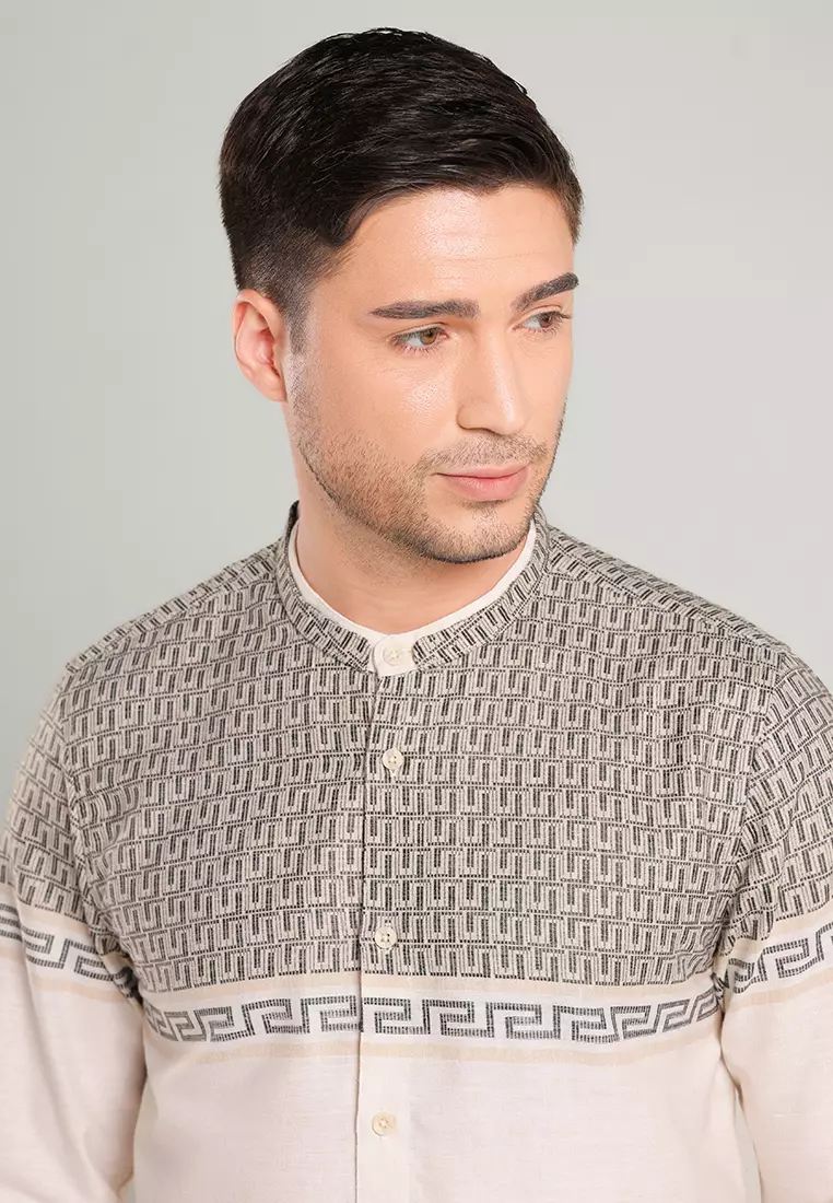 MOC Kemeja Koko Lengan Panjang Pria RUYI - KHAKI