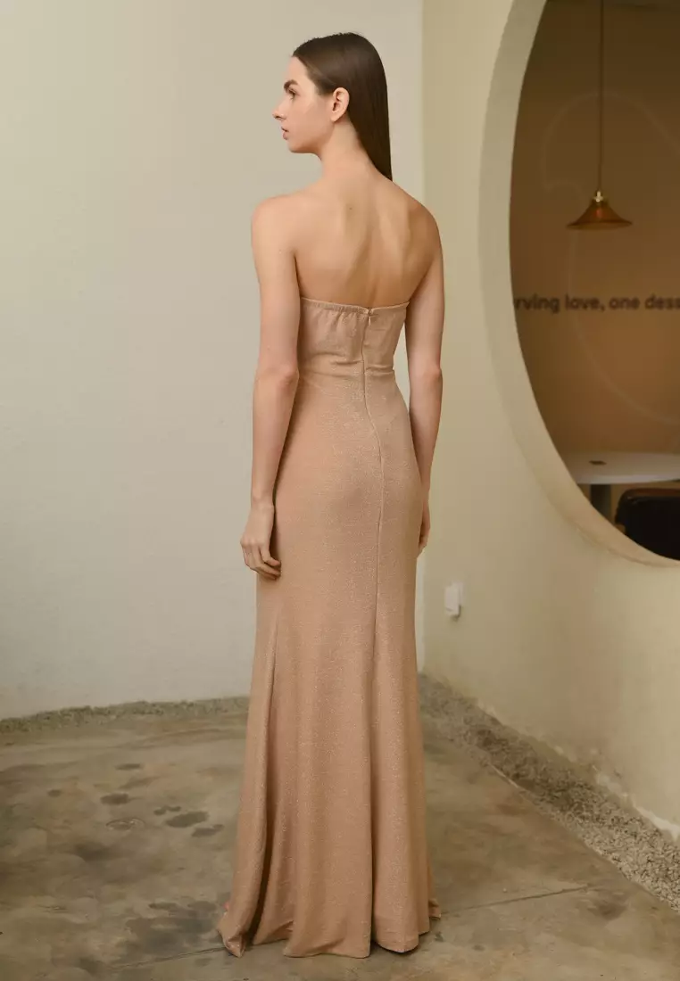 抹胸晚宴连衣裙