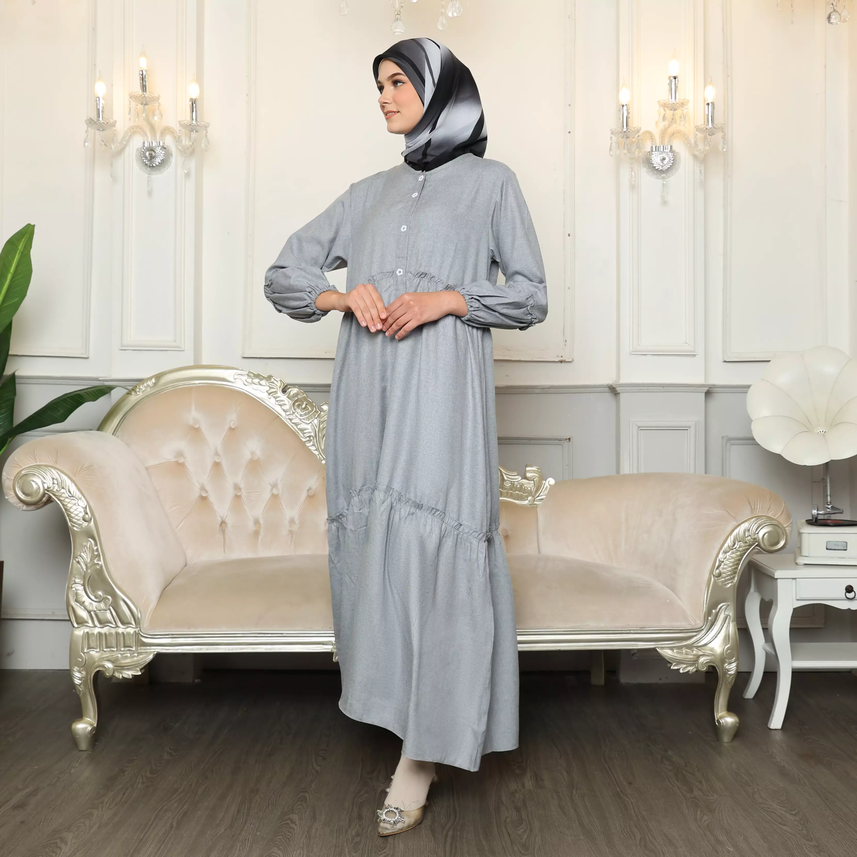 Gamis Sarimbit Wanita GMS 04 Grey