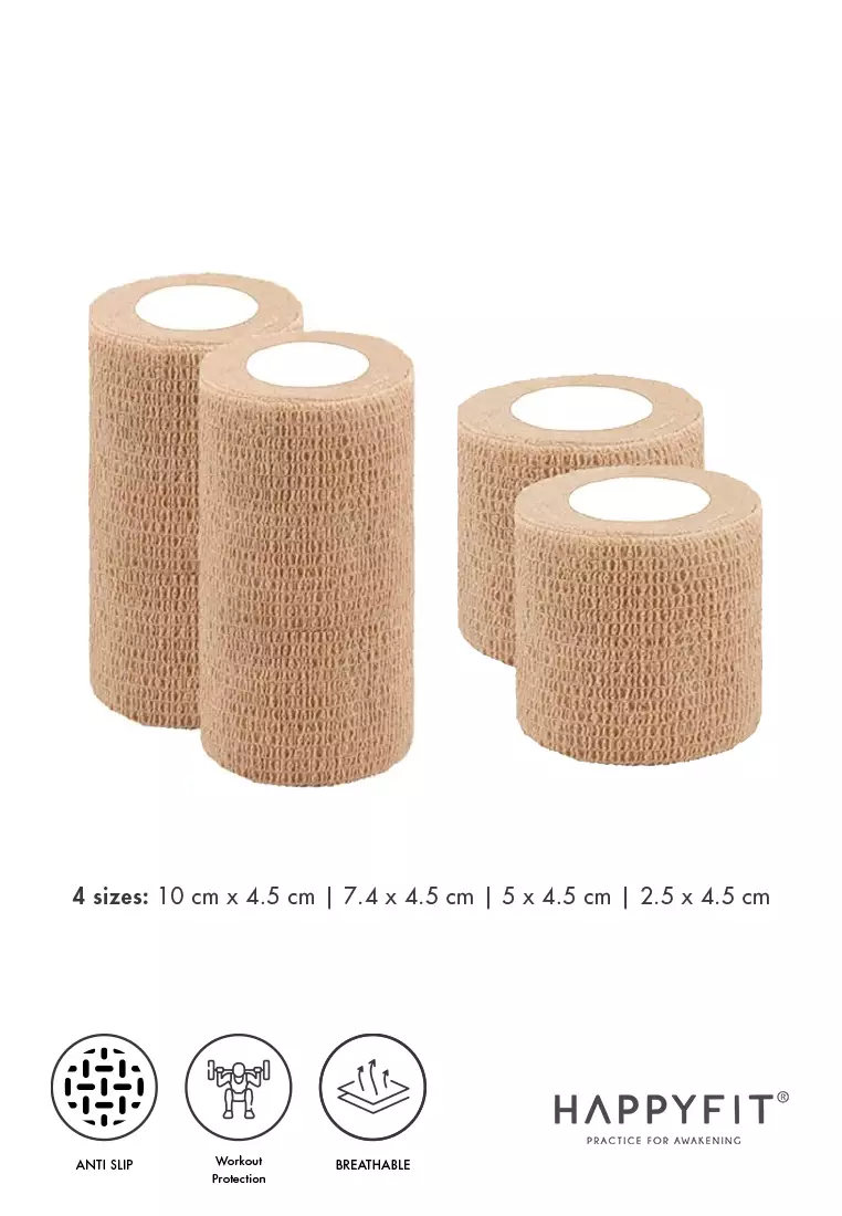 HAPPYFIT Kinesio Support Tape Non-Woven Self Adhesive - Finger & Wrist Tape - Perban Olahraga - 2,5cm x 4,5m