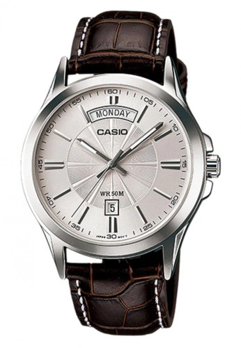 Jual Casio Casio Analog Jam Tangan Pria Strap Kulit Cokelat Mtp 1381l 7a Original Original Zalora Indonesia