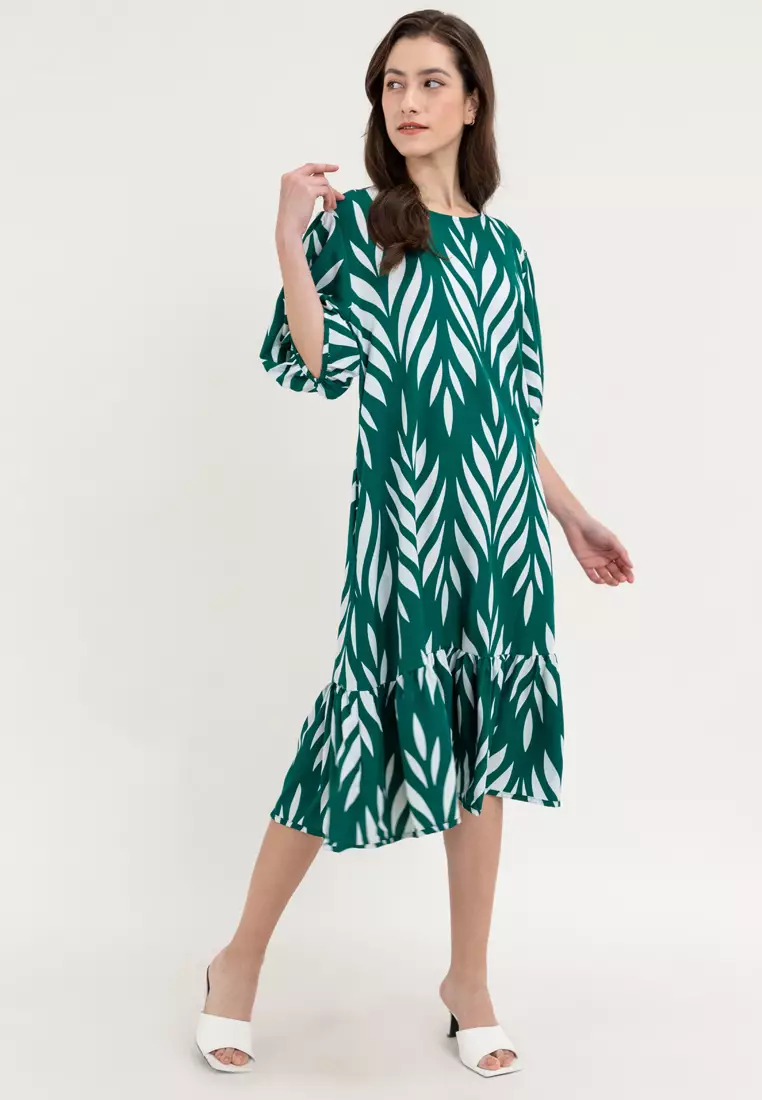 Lea Leaf Print Dress