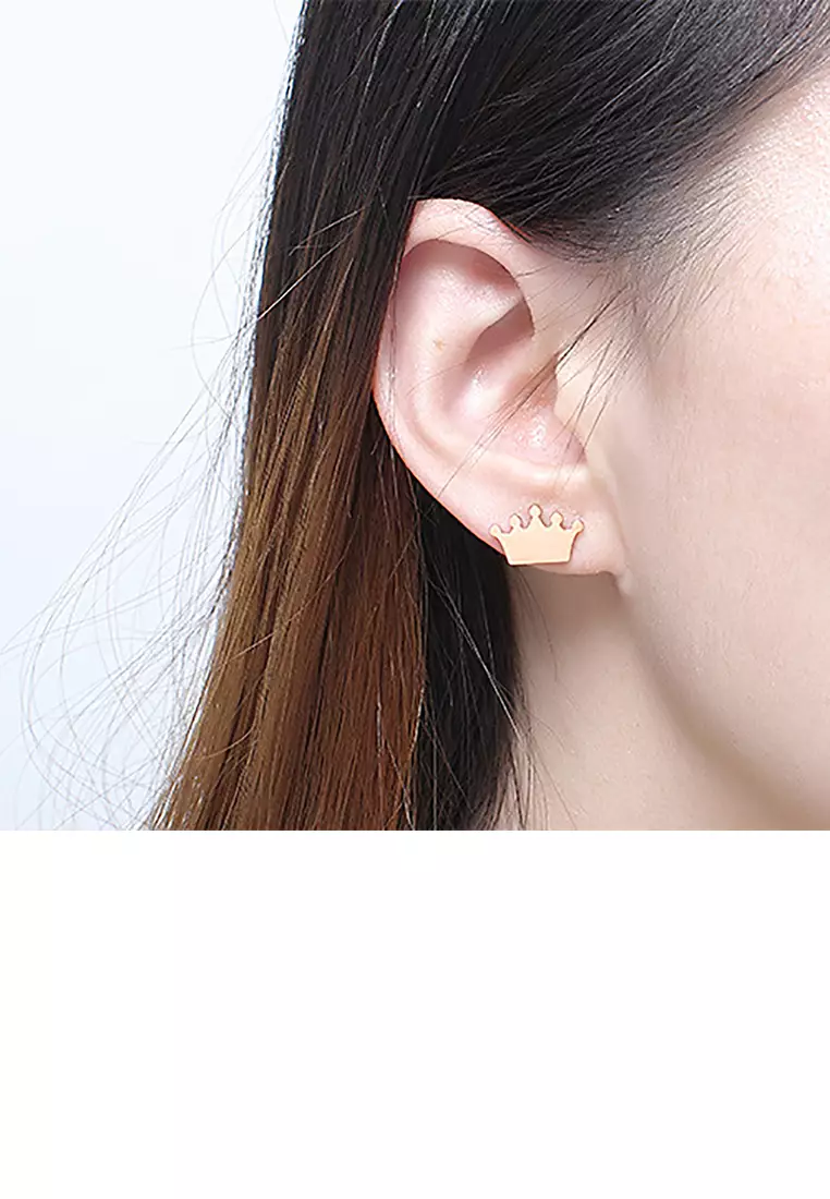 Jual Glamorousky Simple and Fashion Plated Rose Gold 316L