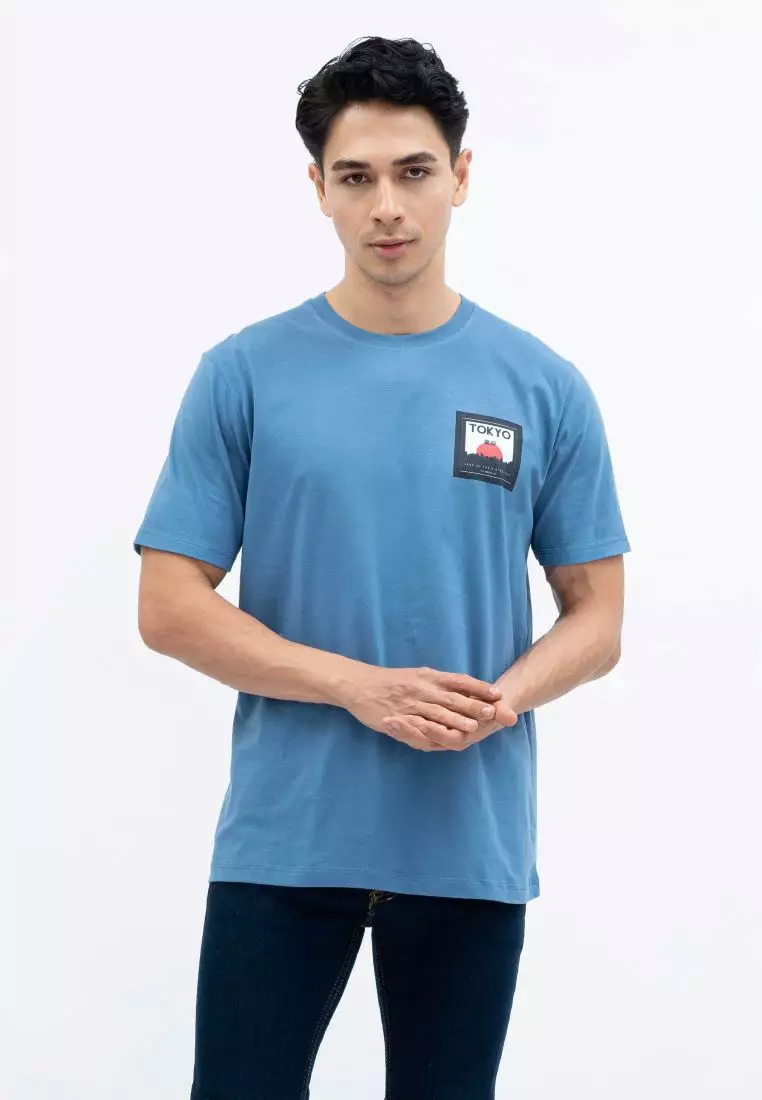 Houseofcuff T-shirt Kaos Motif Tokyo Pendek Steel Blue Size S-4XL