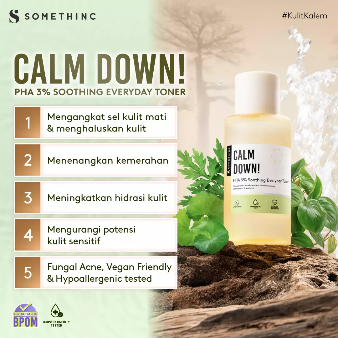 SOMETHINC Calm Down! PHA 3% Soothing Everyday Toner - Toner Menenangkan & Mencerahkan kulit