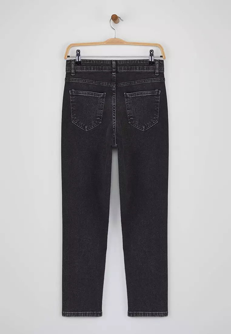 Anthracite High Waist Flexible Comfort New Mom Jeans Twoaw26Je00056