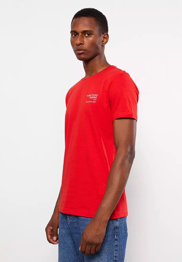 Buy LC Waikiki Crew Neck Short Sleeve Printed Combed Cotton Men's T-Shirt  2024 Online