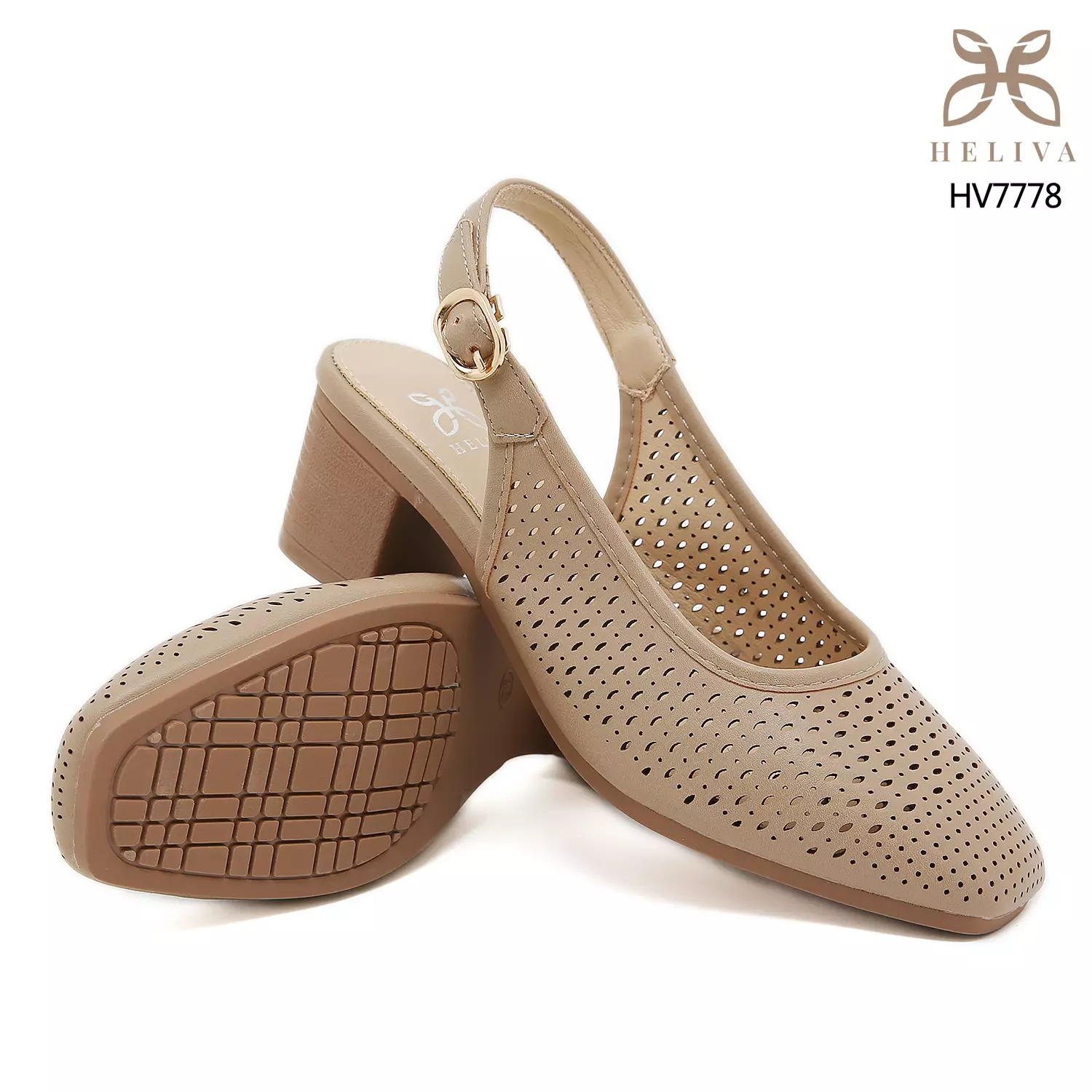 HELIVA REVINA – Laser Cut Slingback Heels HV7778