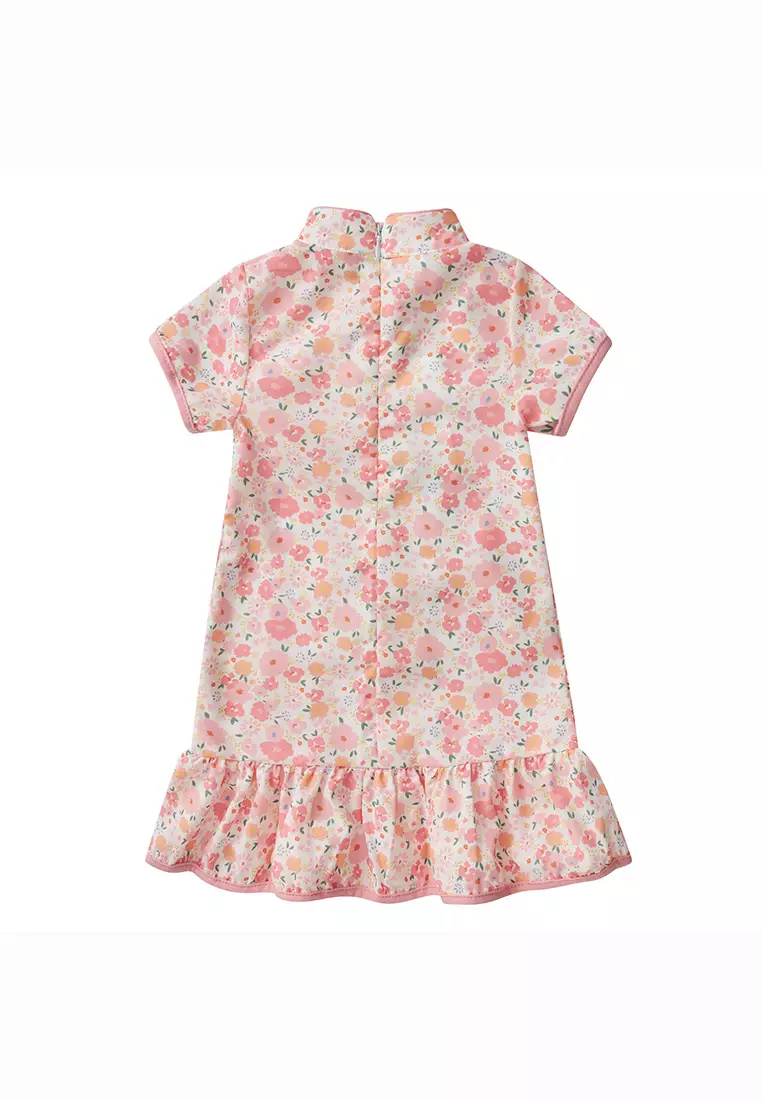 Baby Girl Pink Floral Cheongsam Dress 0820X