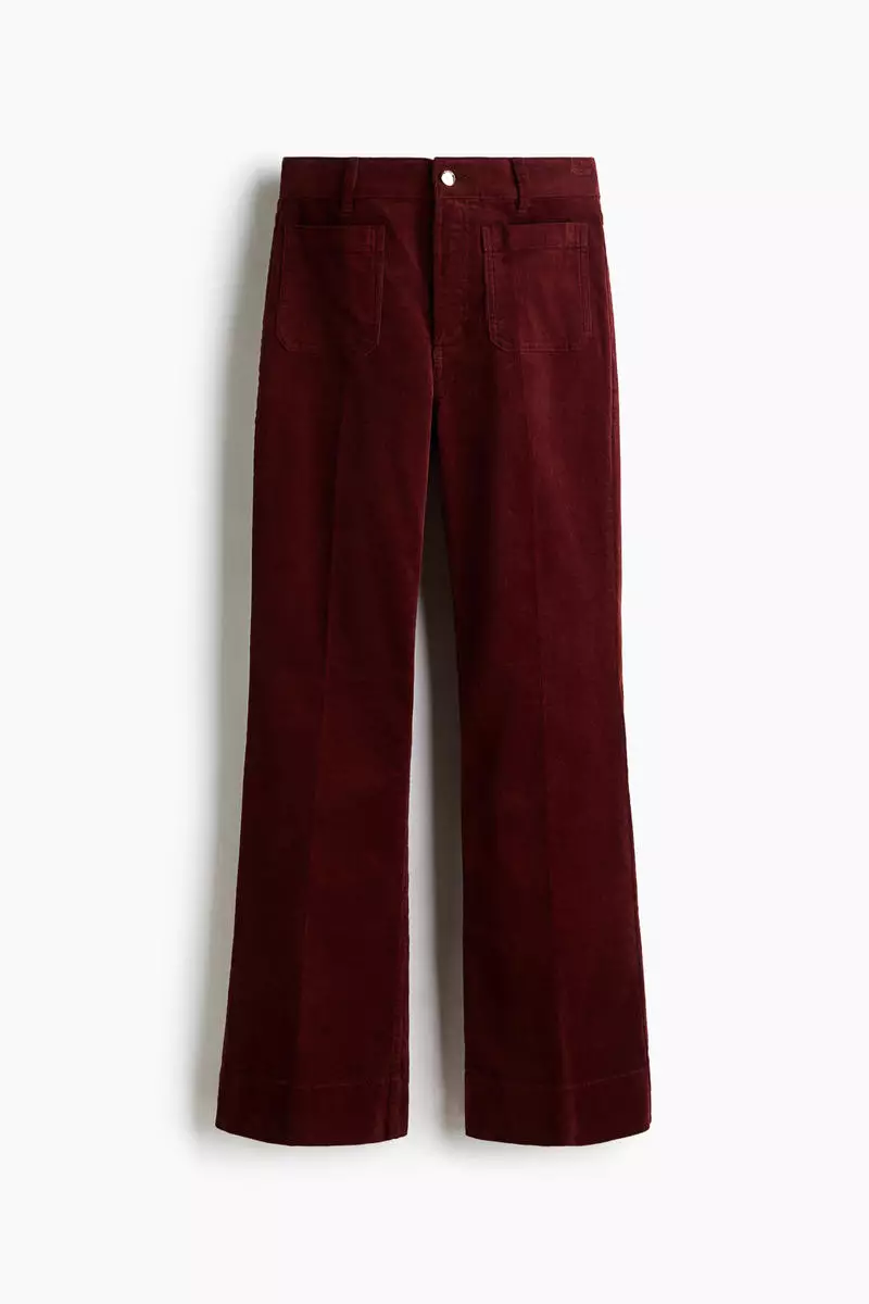 Flared corduroy trousers