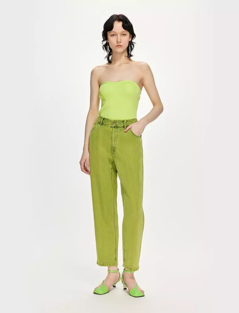 JNBY Women's Loose Washed Crop Jeans