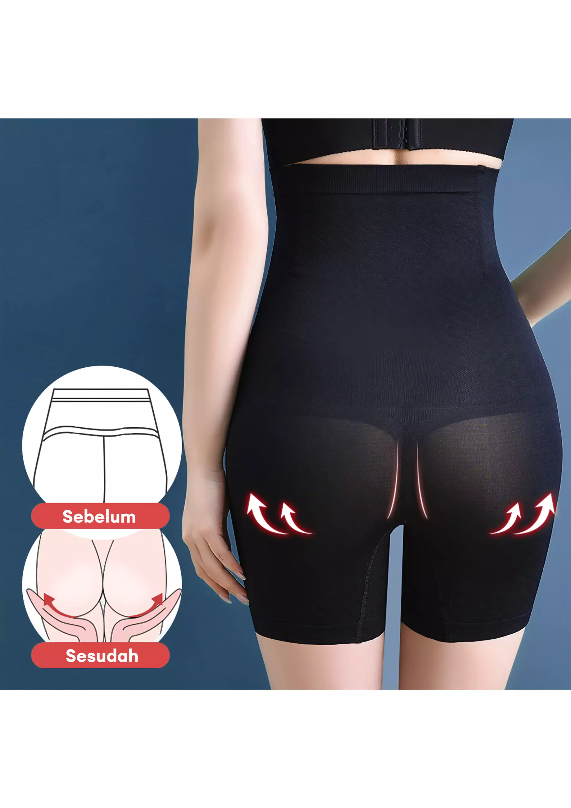 WIMIU Korset Celana 11 Kait Pelangsing Pengecil Perut Buncit High Waist Polos Olahraga Wanita Gym Sport Body Shaper Tummy Control Slimming Korset Ibu Melahirkan 500085