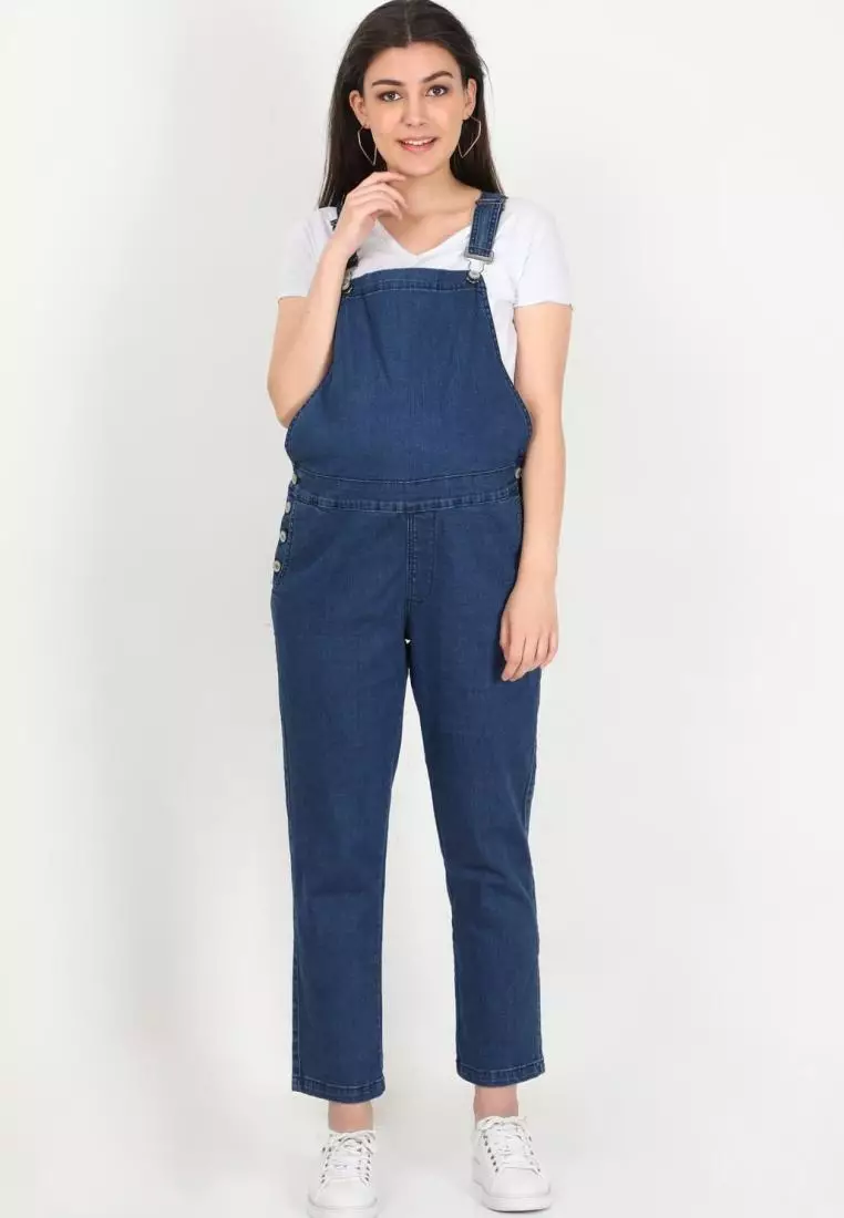 Denim mom dungarees top