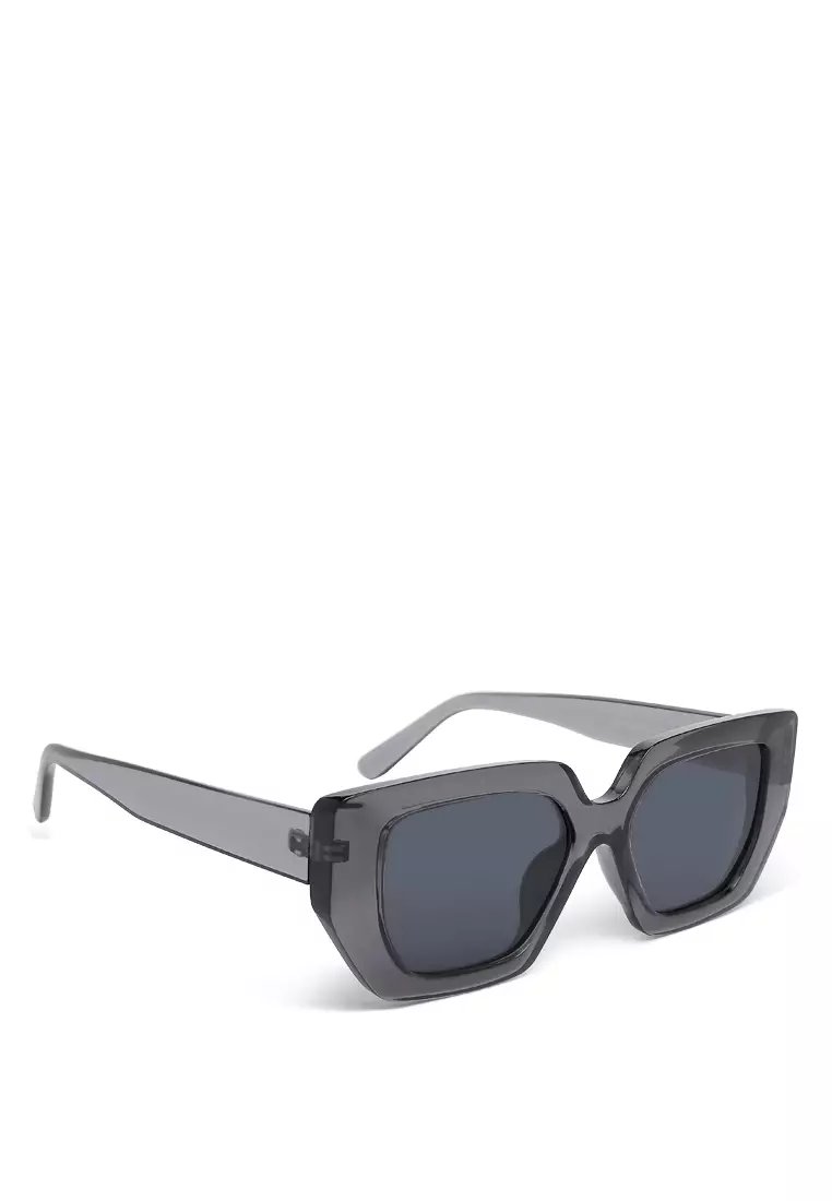 Oversized Cat Eye Square Sunglass In Grey