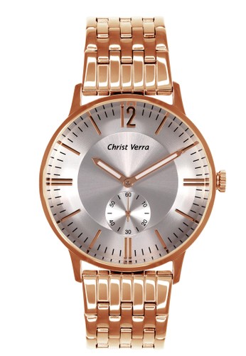 Christ Verra Fashion Men’s Watch CV 52297G-15 SLV White Rose Gold Stainless Steel
