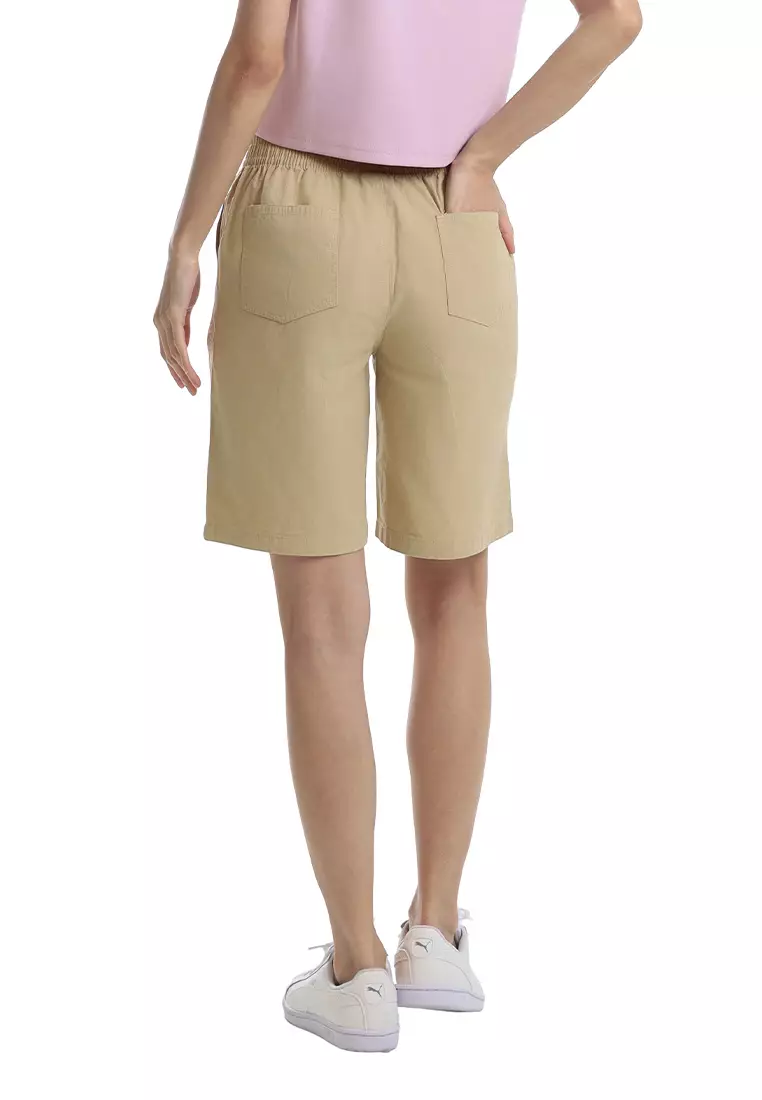 Ladies Elastic Waist Bermuda Shorts - 865116-16LightKhaki