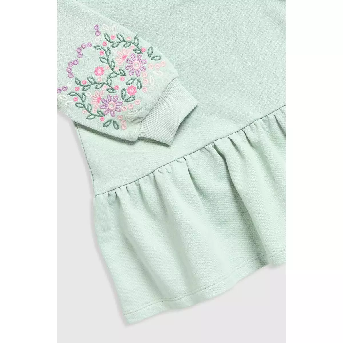 Mothercare Green Embroidered Sweat Dress - Dress Bayi Perempuan (Hijau)