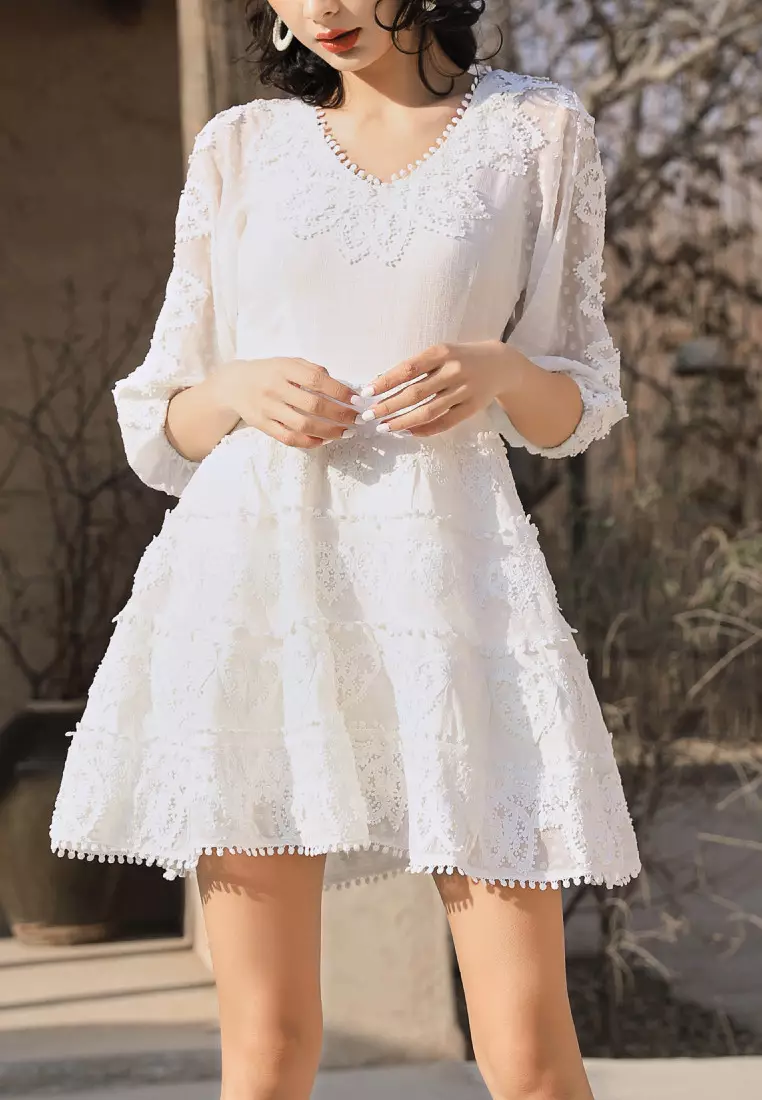 Buy Twenty Eight Shoes VANSA Lace Three Quarter Sleeve Dress VCW-Bd226 2023  Online | ZALORA Singapore