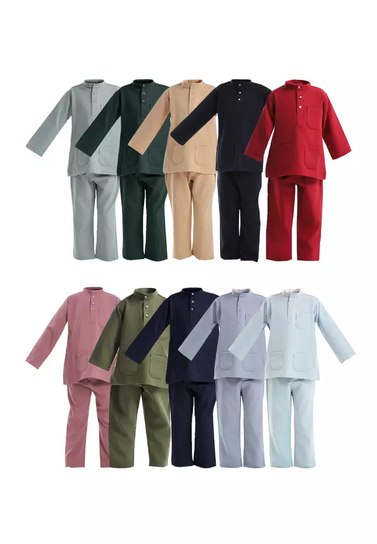 Alain Delon Baju Melayu Cekak Musang Budak - 19026501-31TintedAquaBlue