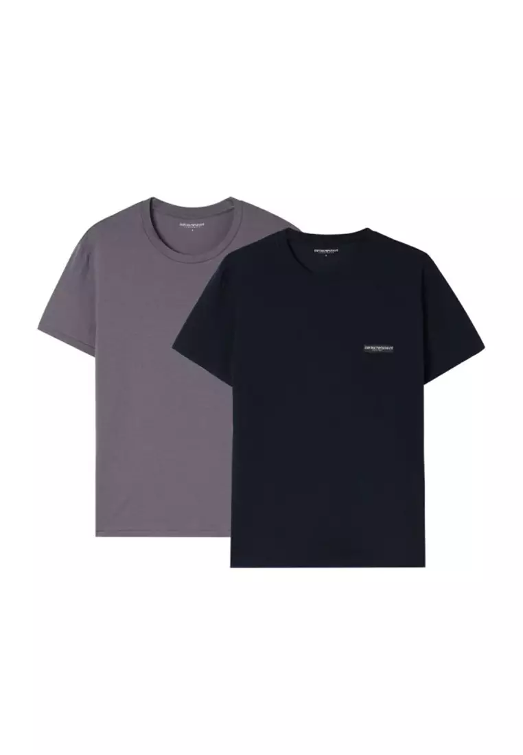 Men's Short Sleeved T-Shirt in Gray Purple Black EM000391 AF10777