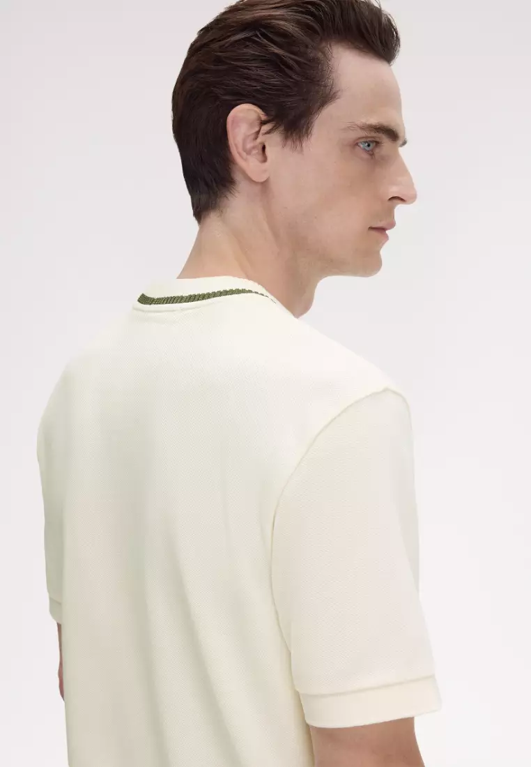 Fred Perry M7 Crew Neck Pique T-Shirt (Light Ecru)
