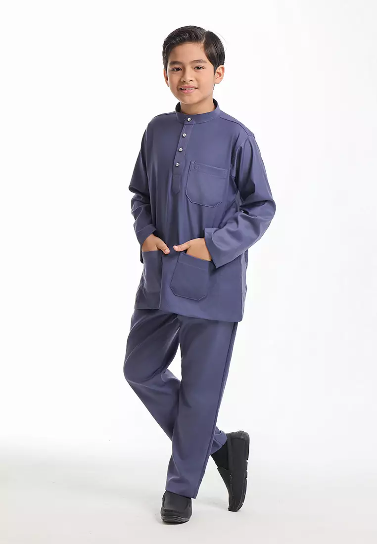 Alain Delon Baju Melayu Cekak Musang Budak - 19026504-38NightshadowBlue