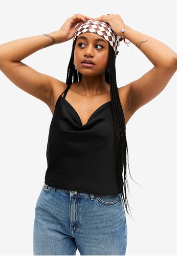 Buy Monki Cowl-Neck Satin Top 2023 Online | ZALORA Singapore