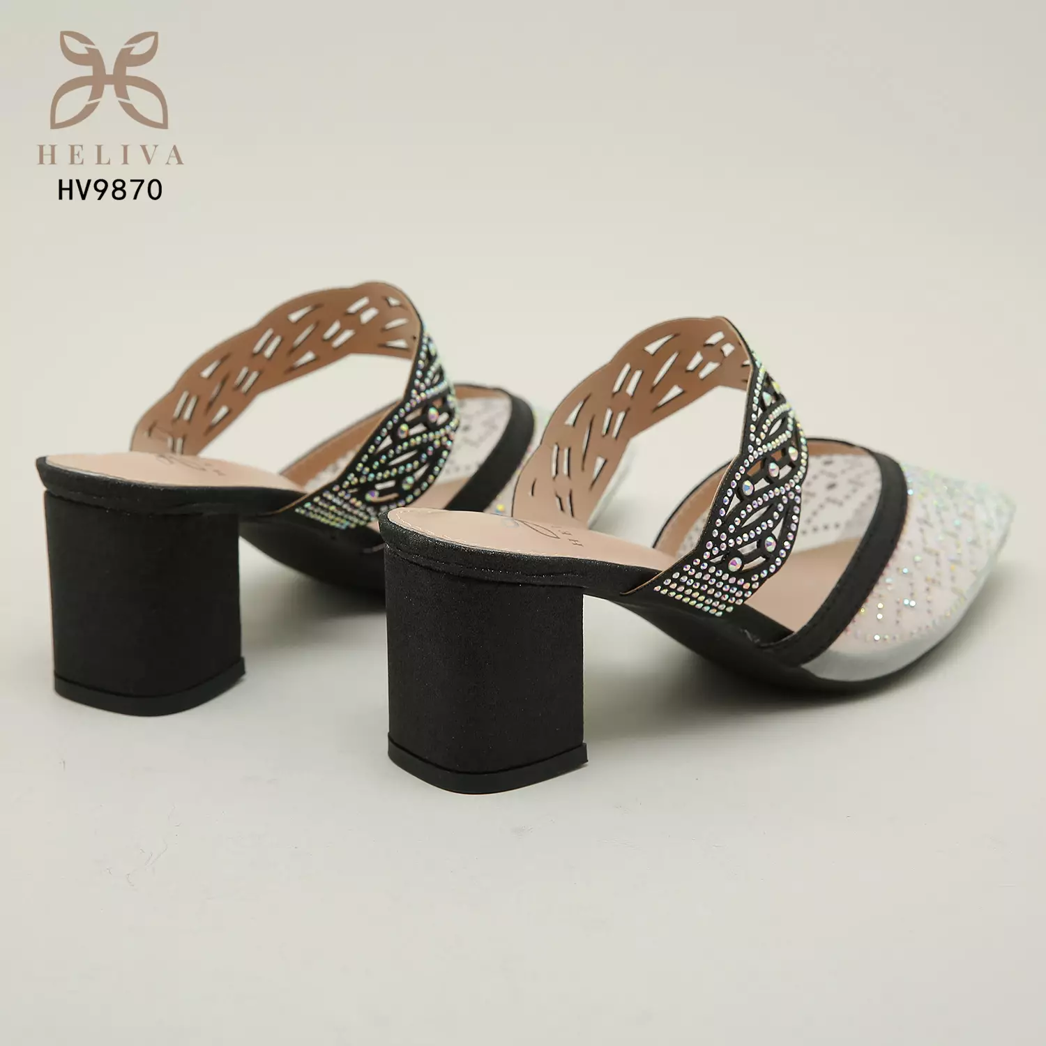 Heliva Esty High Heels Glitter Pointed Shoes Semi Transparent