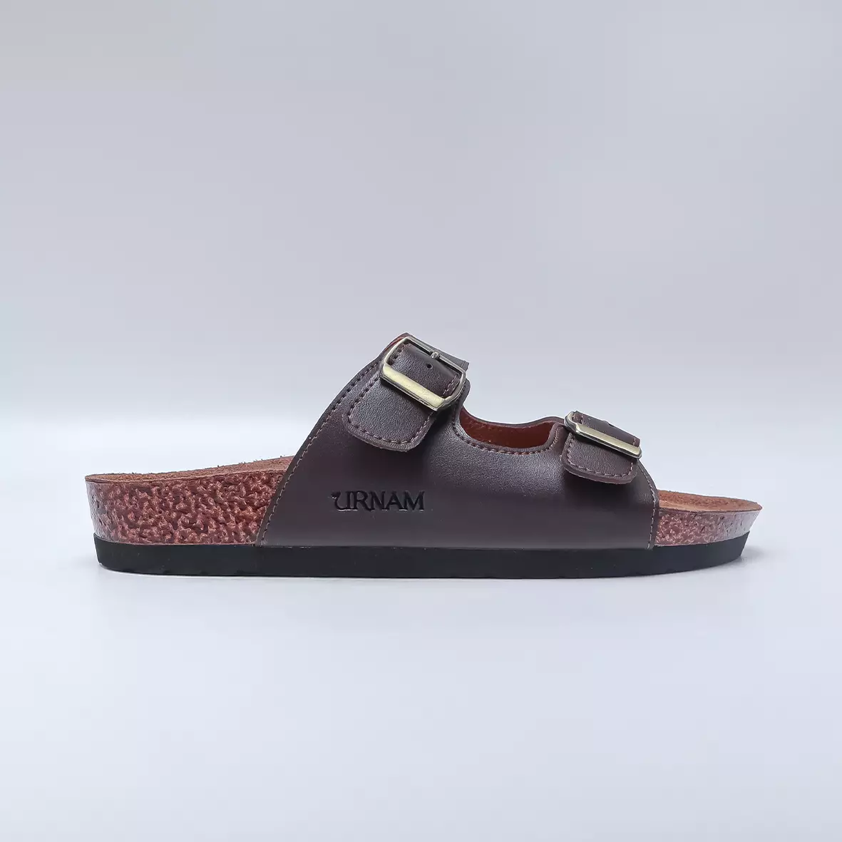 Urnam Sendal Wanita Marhadi Double Strap Casual Comfort Footbed - Brown Warna Urnam Opera Brown