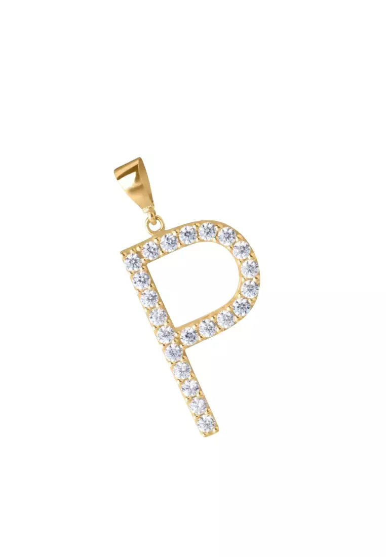  Letter Necklace 14k Gold - P