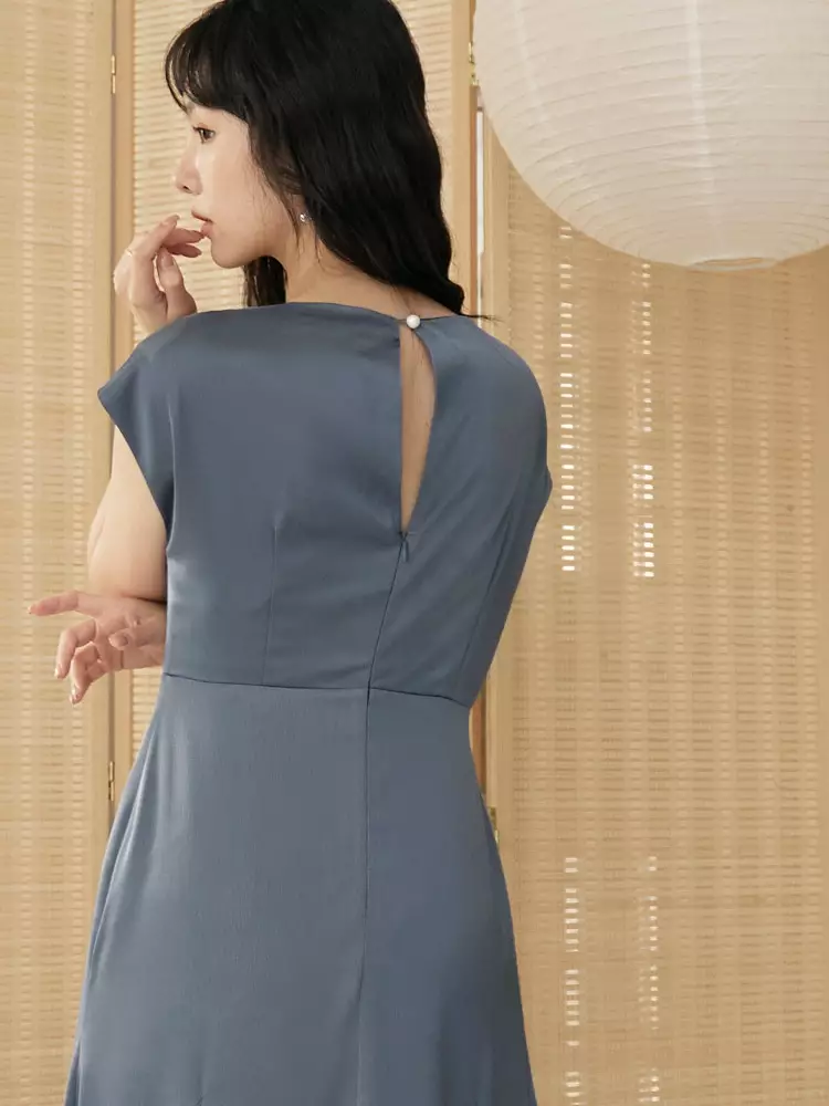 Pearl-Embellished Mermaid A-Line Satin Dress [DA10067]