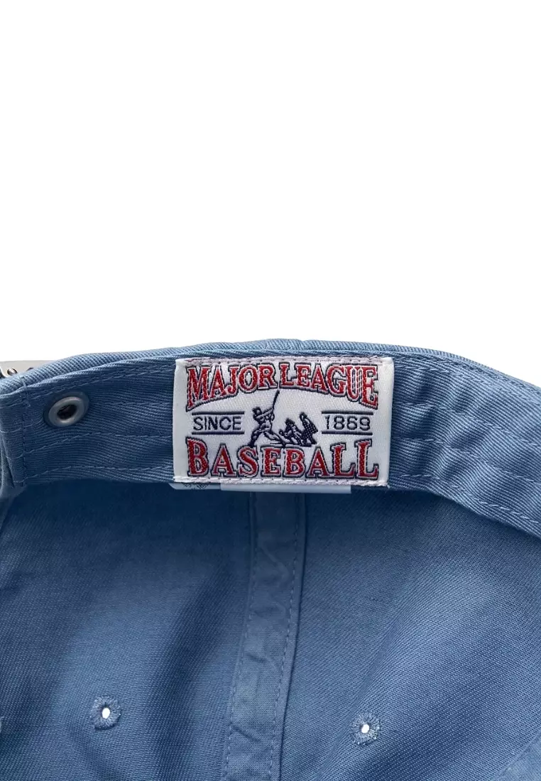 Varsity Vintage Tone Tone Cursive Unstructured Ball Cap - LA Blue