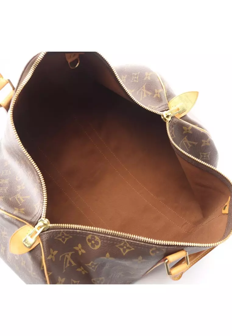 Pre-Loved Louis Vuitton Keepall 45 monogram Boston bag PVC leather Brown