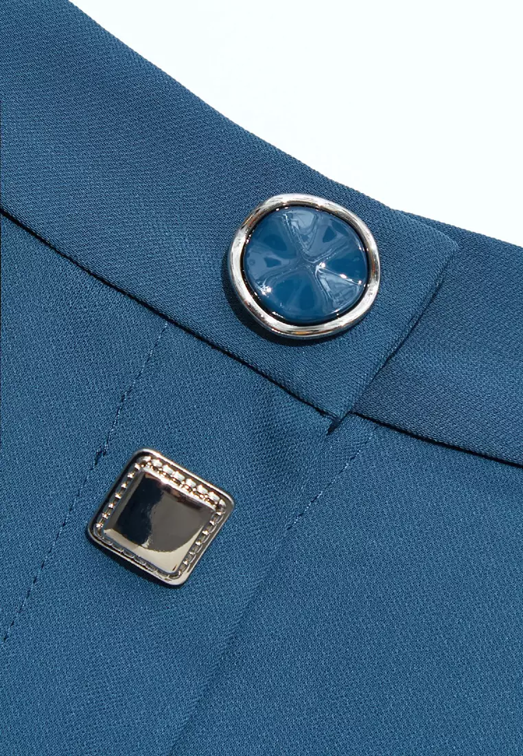 Box Pleats Midi Skirt