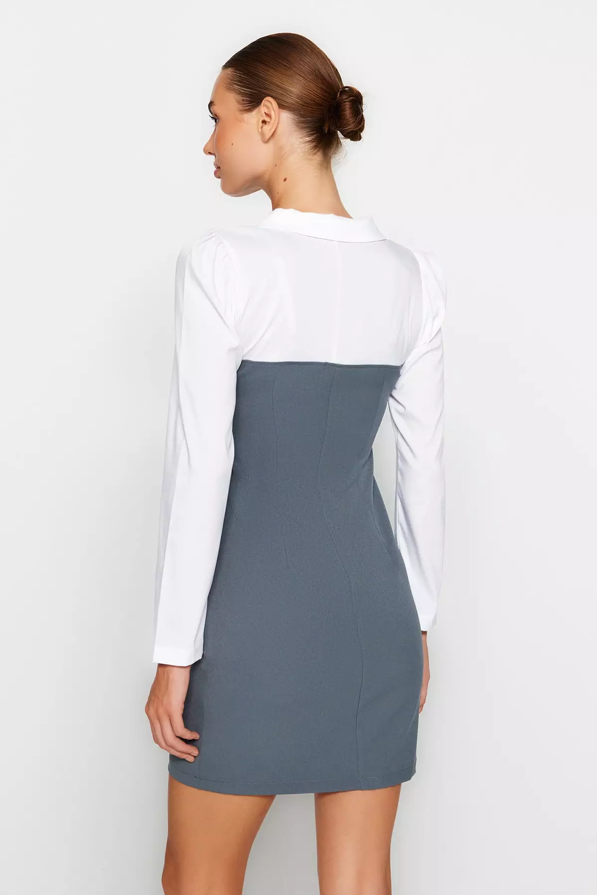 Combined Mini shirt Dress