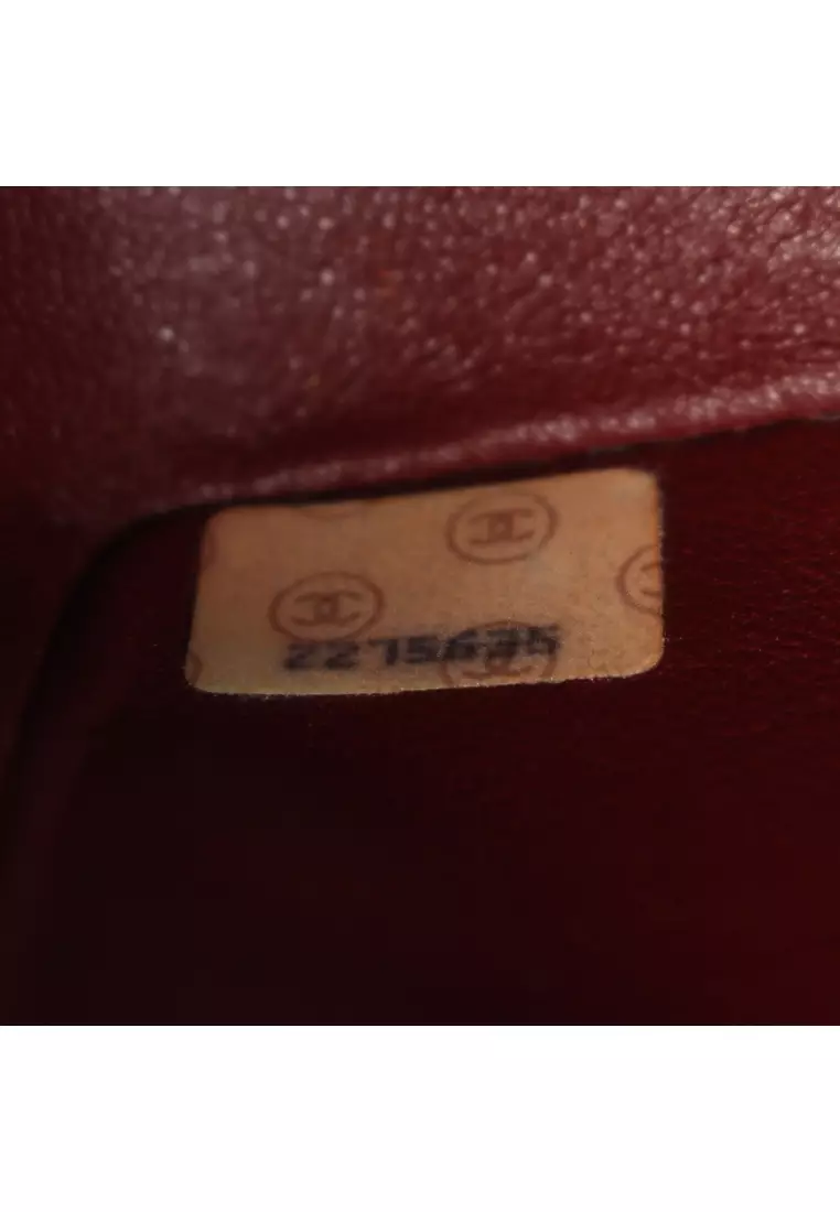 Pre-Loved Chanel mini matelasse chain shoulder bag lambskin black gold hardware