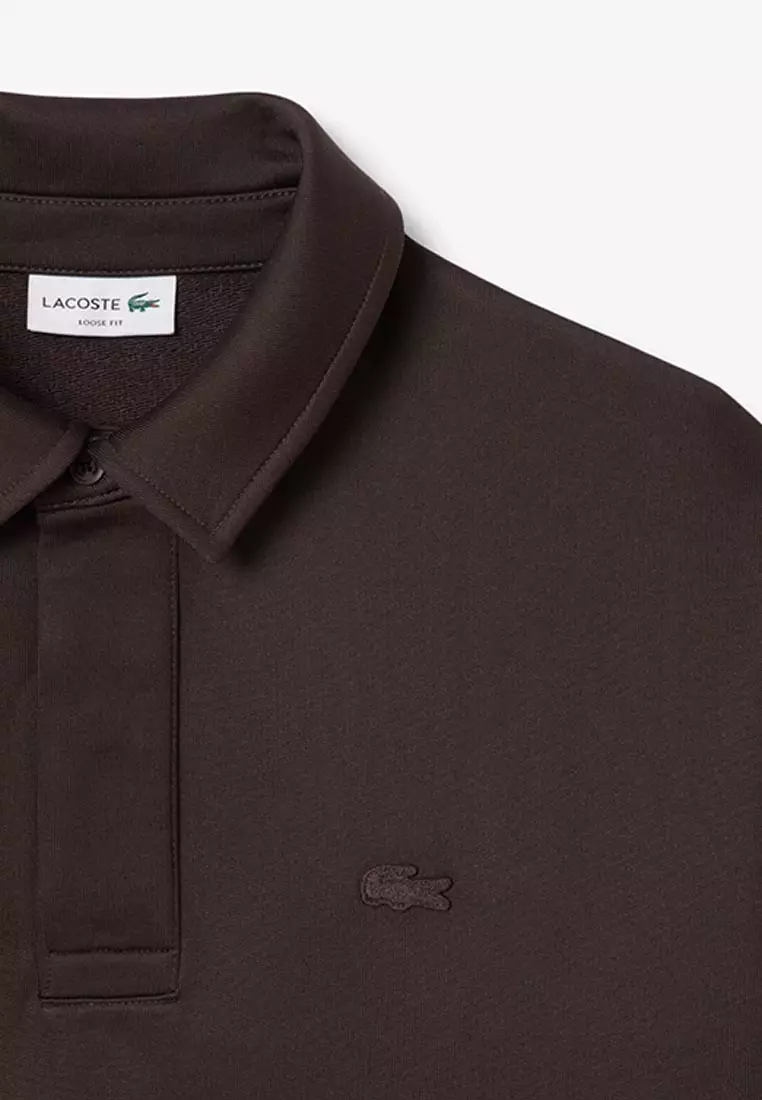 Loose Fit Fleece Polo Sweatshirt