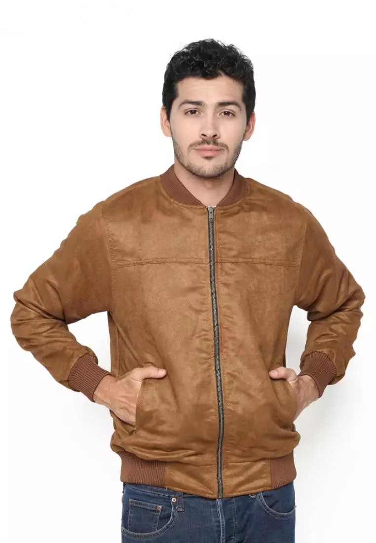 Jaket bomber clearance suede