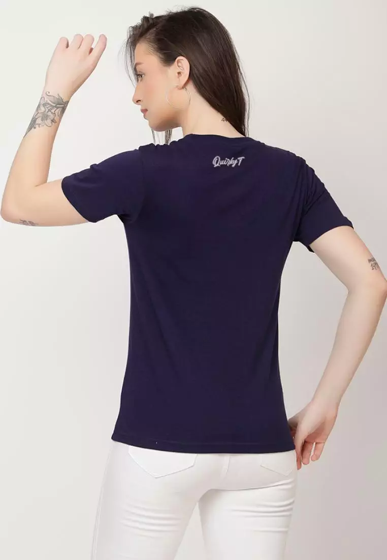 California Herb Relaxed Short Sleeve Stylish Navy Blue Cotton Casual Graphic Print Tee/TShirt