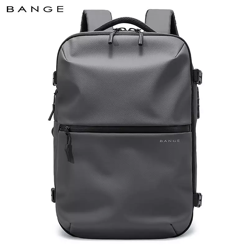 BANGE BG7875 Tas Ransel pria Laptop Kerja Pria Travel Backpack Lock TSA Waterproof-Grey