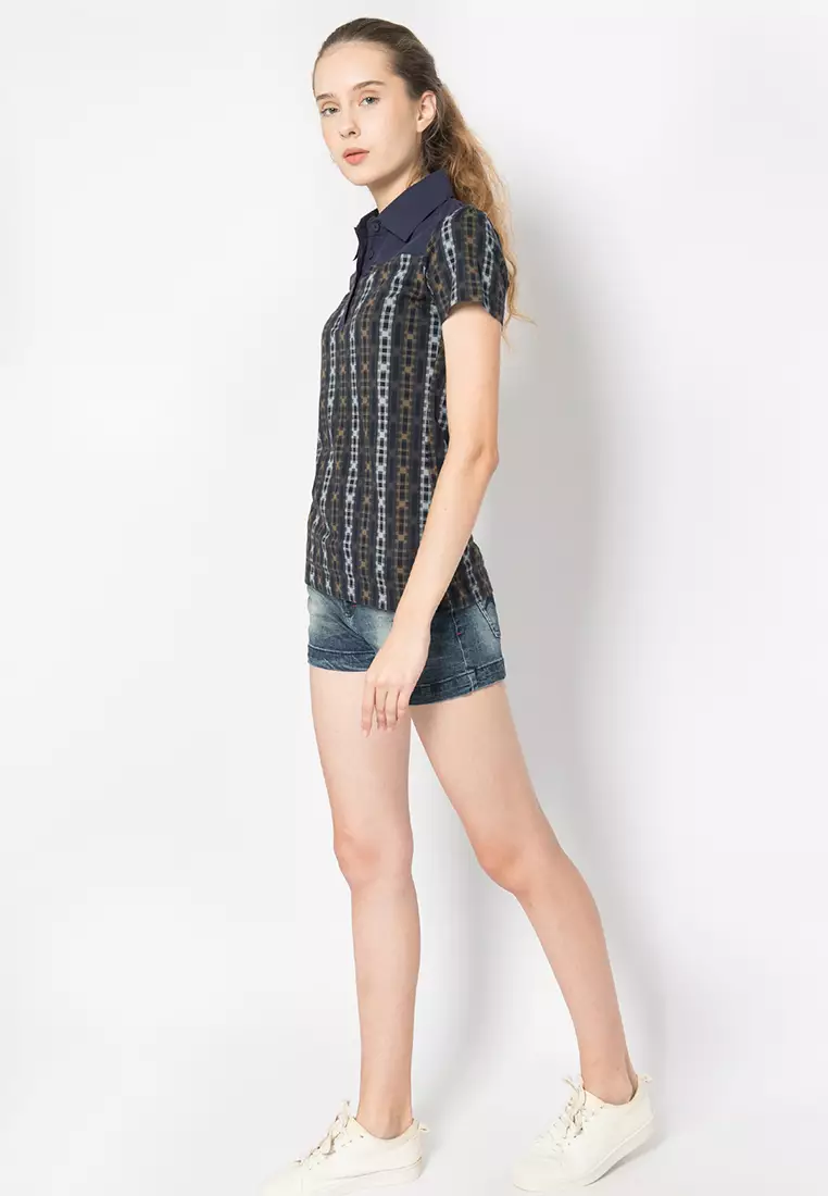 LGS - Kaos Wanita Motif Garis Warna Hitam LLTS.520.LA154.002.7C