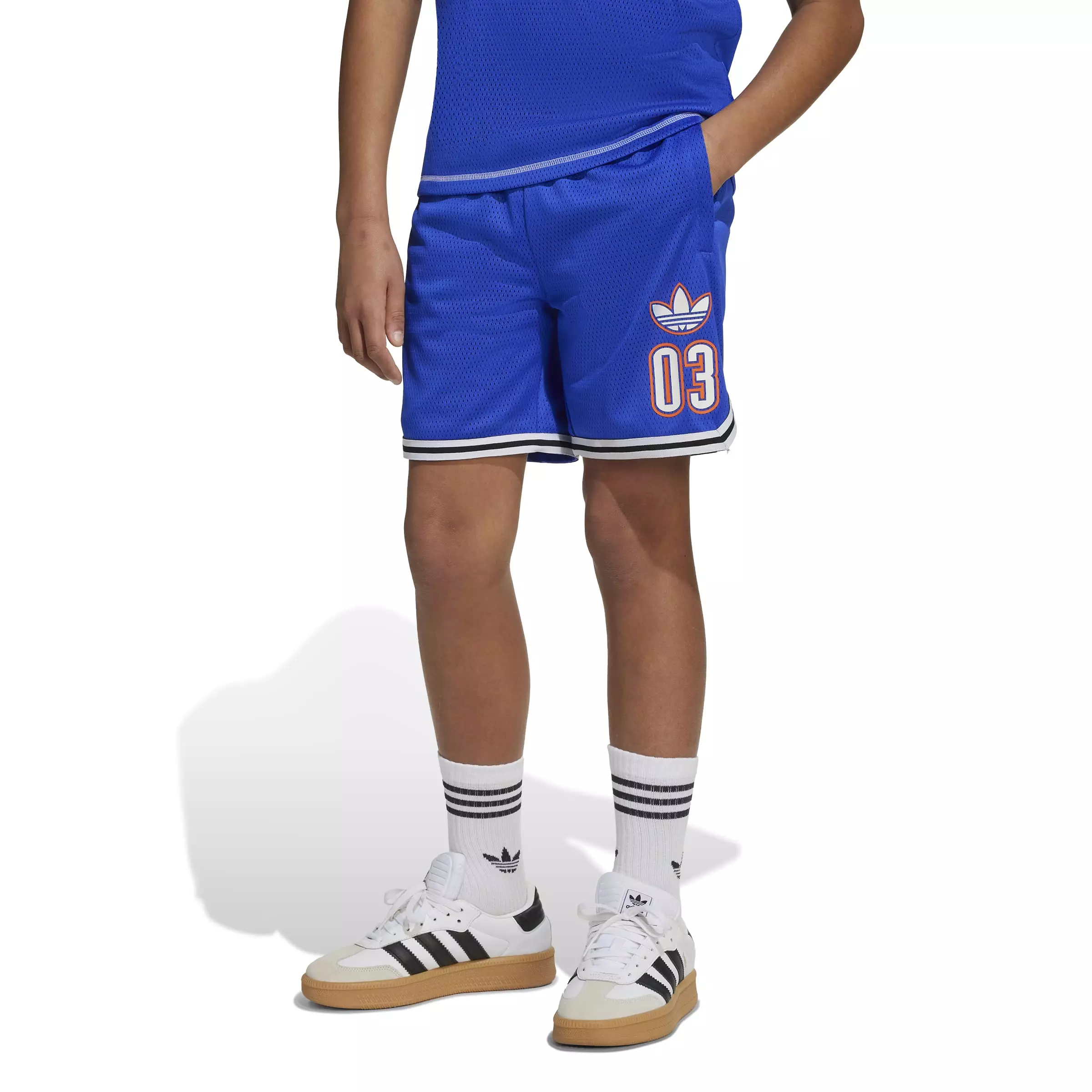 ADIDAS Mesh Shorts Kids JX5274 - Celana Pendek Anak (Biru)