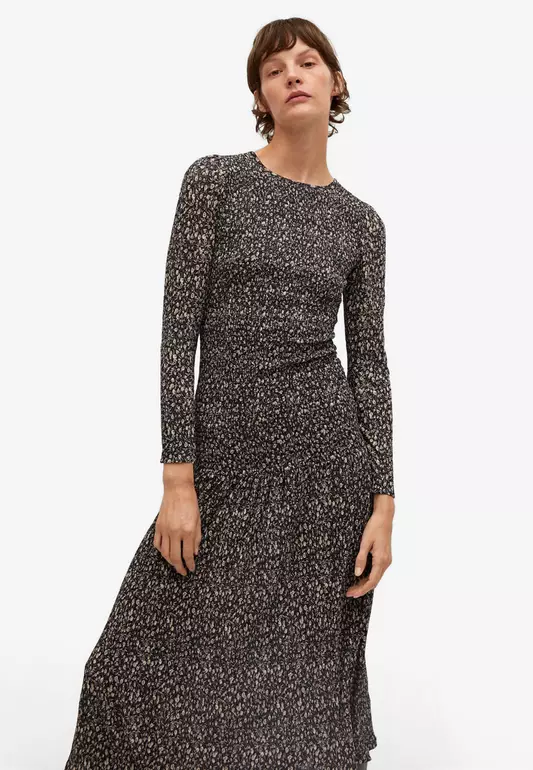 Ruffled Floral Print Dress