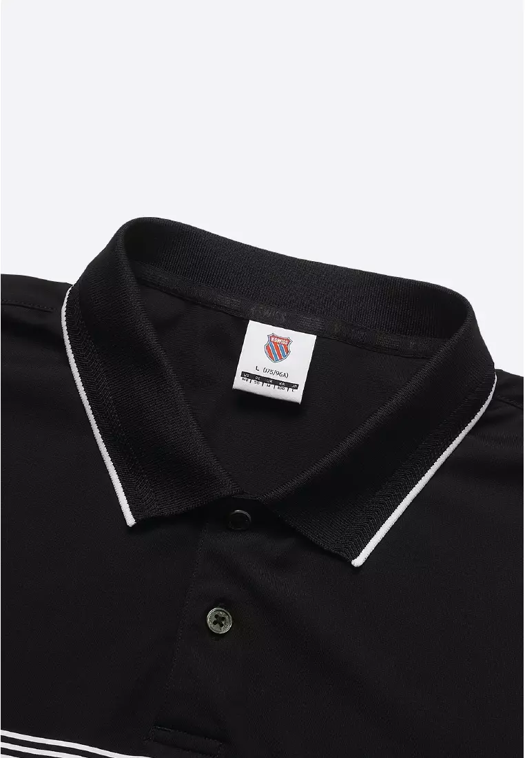 MEN'S STRIPED K-SWISS LOGO POLO SHIRT