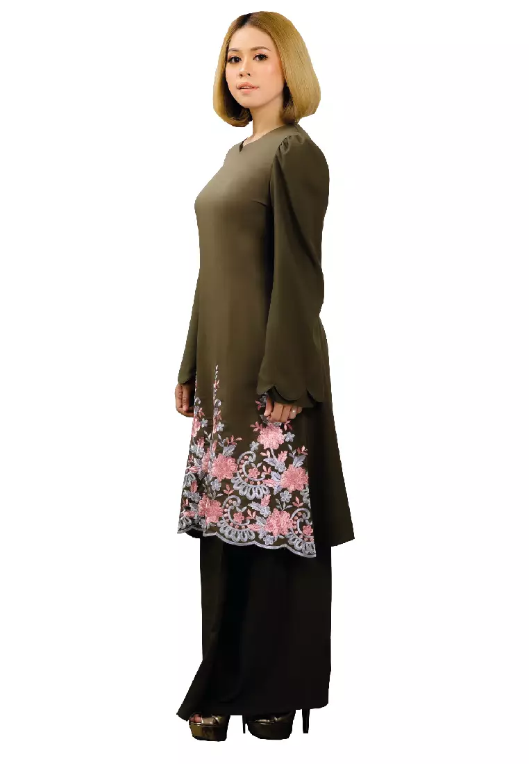 Kurung Muslimah Fashion Olive Green