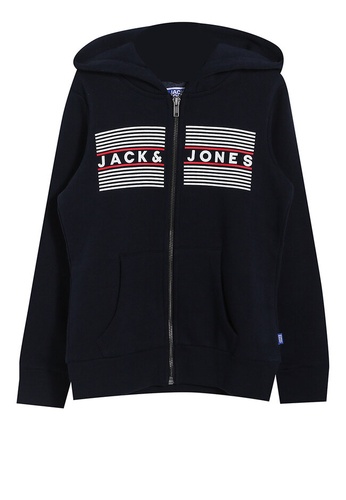 Jack & Jones navy Corp Logo Sweat Zip Hoodie 29EFAKA2C51FCFGS_1