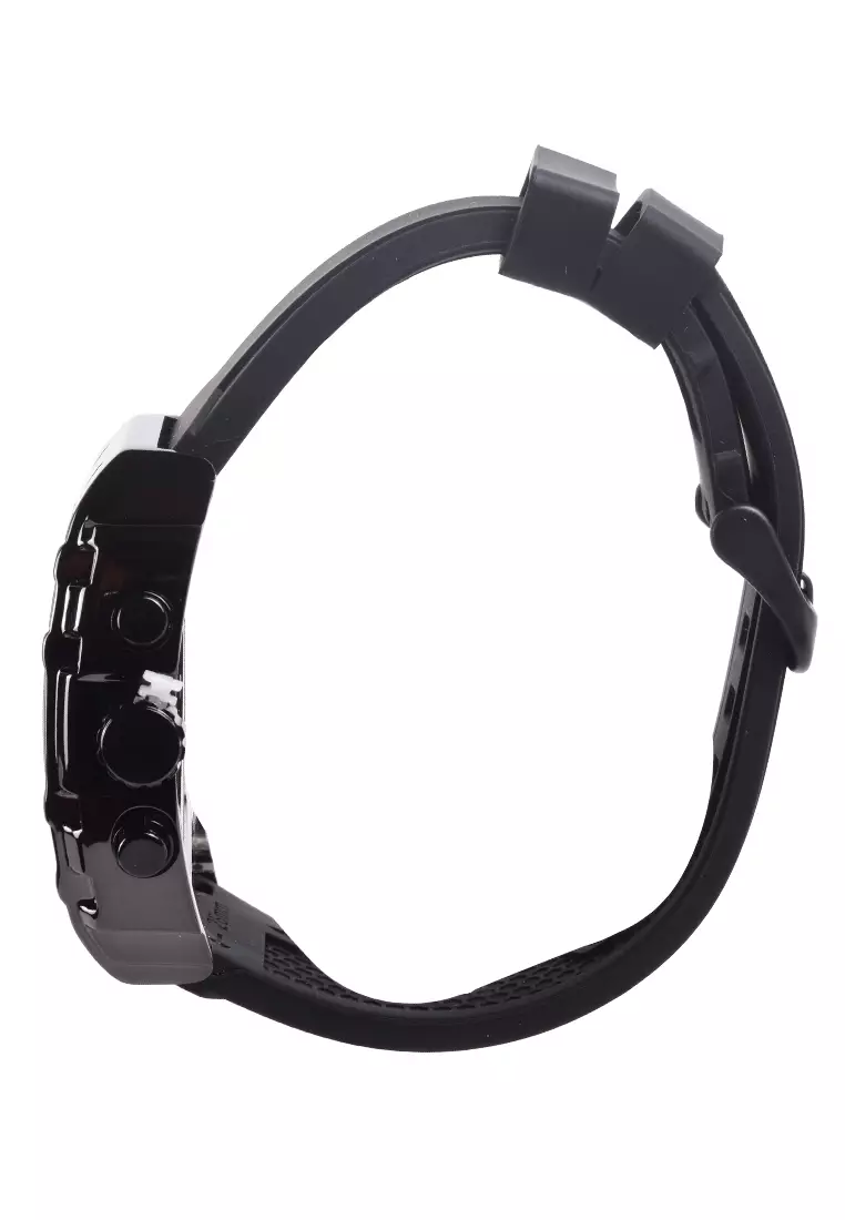 Viral Jam Tangan Chronograph Pria - Black Case Black Rubber Strap - VR018