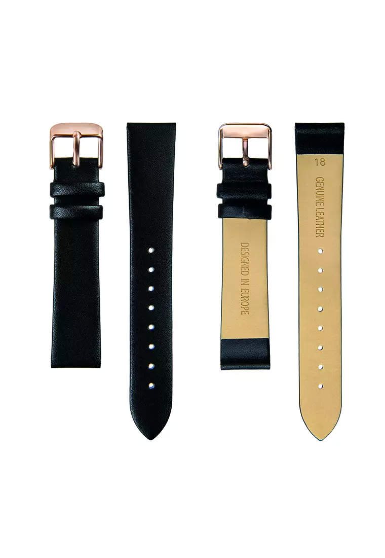 Amelia Parker Fossil Black Leather women watch