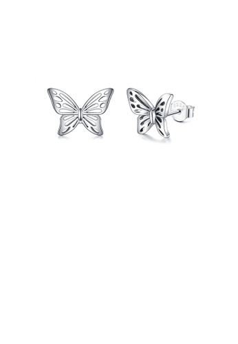 Glamorousky silver 925 Sterling Silver Fashion and Elegant Butterfly Stud Earrings 7959DAC54C9B01GS_1