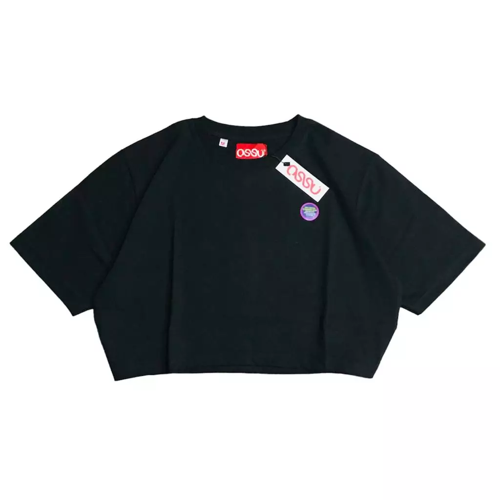 Ossu Crop Top Black Series Black Color Combed 24S